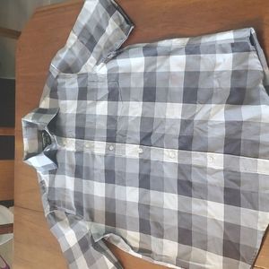 Claiborne Checkered Grey Button Up Small